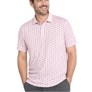 Goodfellow & Co Mens XL Piqué Polo Light Pink Navy Floral Geometric Print